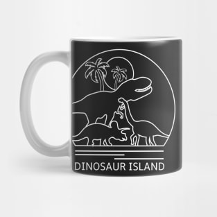 Dinosaur Island Minimalist Line Drawing - Board Game Inspired Graphic - Tabletop Gaming  - BGG Mug